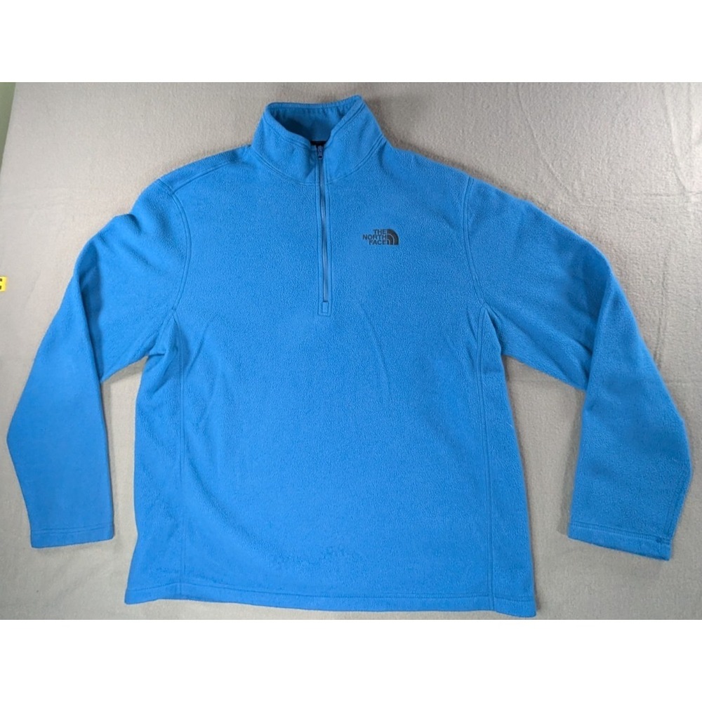 The North Face Mens TKA 100 Glacier 1/4 Zip Fleece‎ Pullover Large Blue